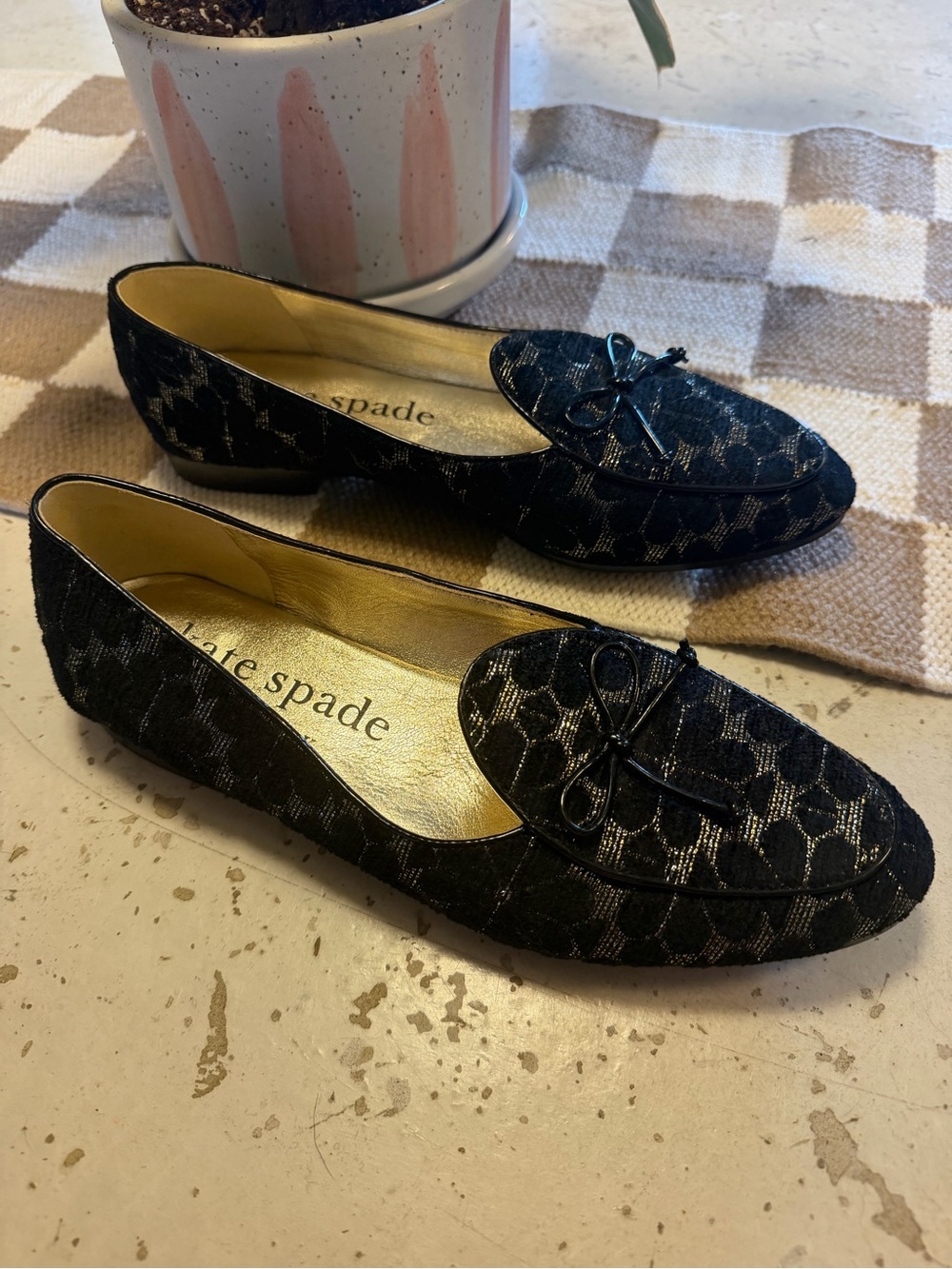 kate spade Black Floral Lace Loafers - Picture 2 of 5